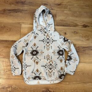 Avalanche Cozy Fleece Aztec Patterned Hooded Sweater